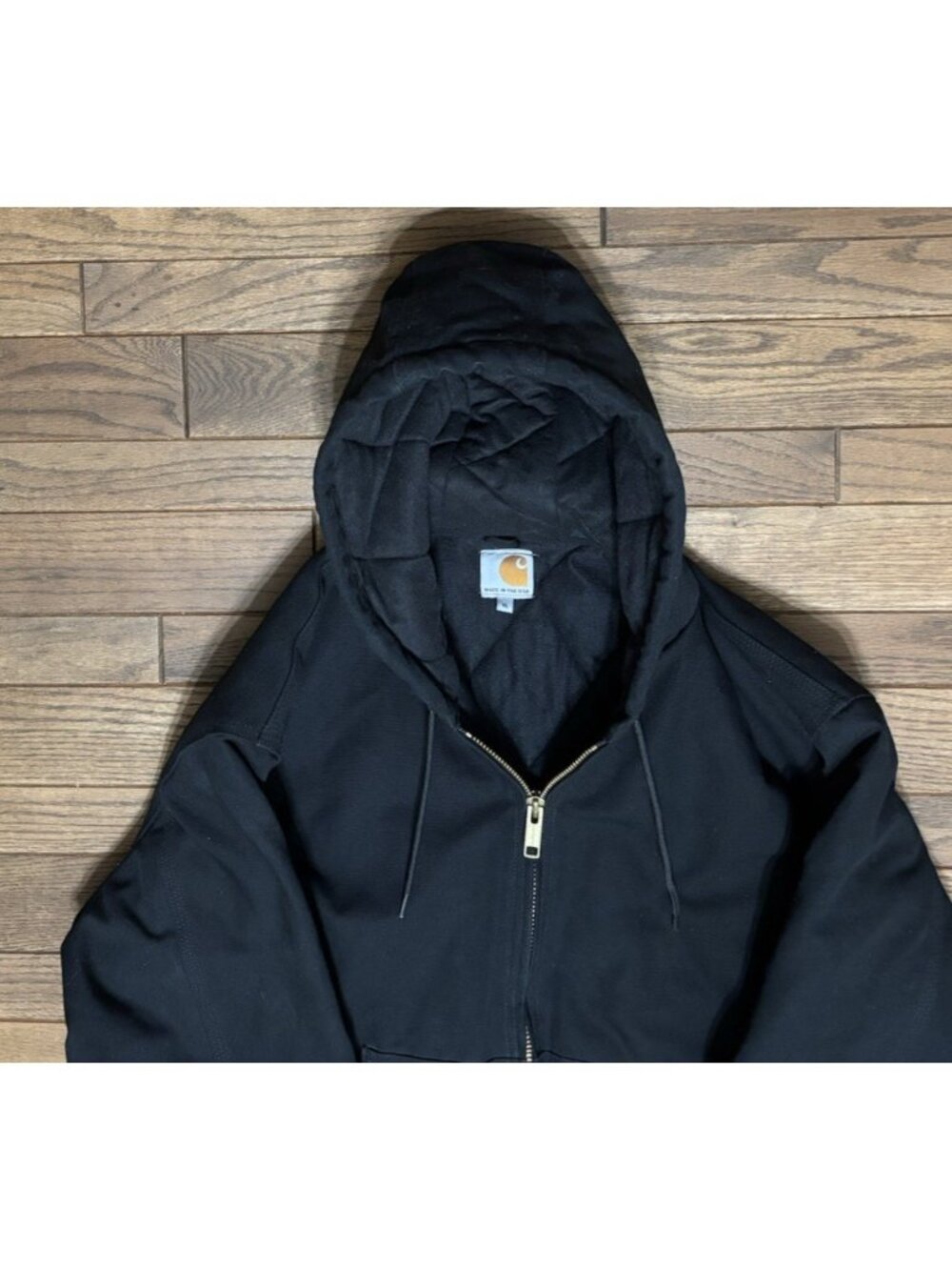 Carhartt Jacket Mens XL Black Iconic Firm Duck Active Canvas USA Made J140 BLK - Picture 2 of 9